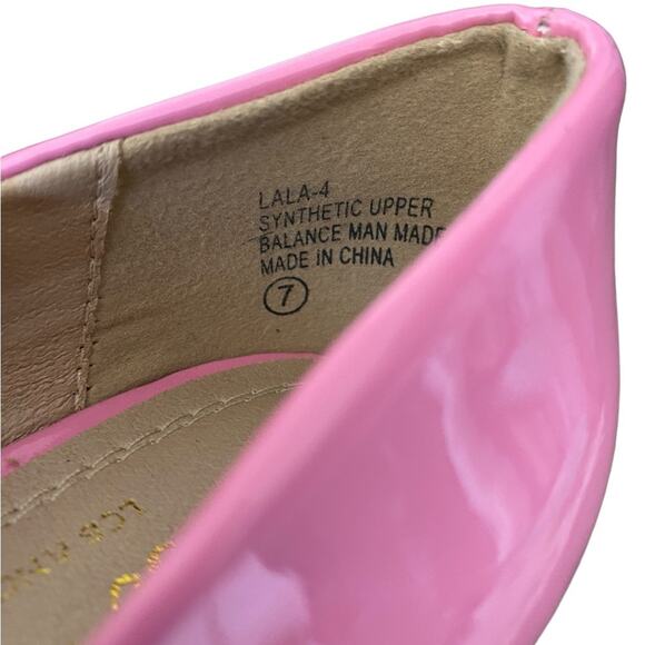 Chase + Chloe Los Angeles Barbie Pink Point Toe Faux Patent Leather Heel size 7 - Picture 5 of 10